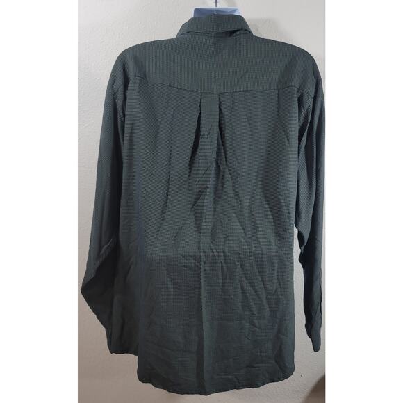 Tri-Mountain Black Check Button Up C17 Embroidered Shirt XL Lightweight Soft - Picture 2 of 6